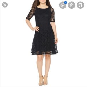 Olsenboye Black 3/4 sleeve lace dress